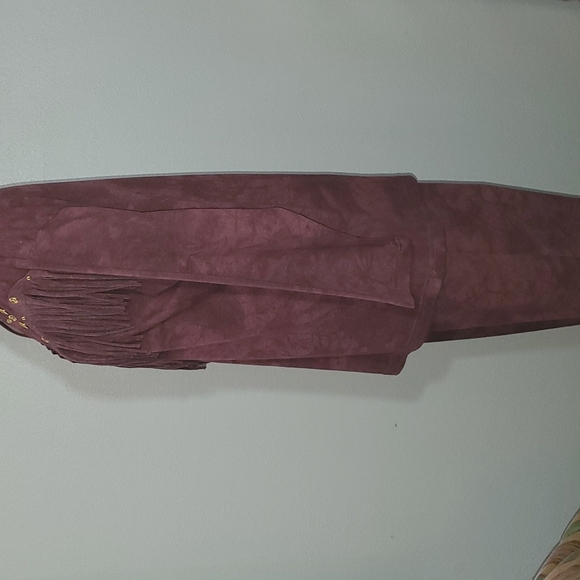 COPA CABANA Mauve Floral Tie Dye Outfit. Fringe Top and Pants. Sz M. VGUC - Picture 3 of 17